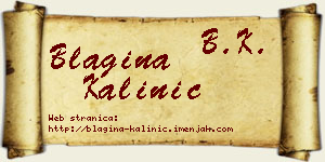 Blagina Kalinić vizit kartica